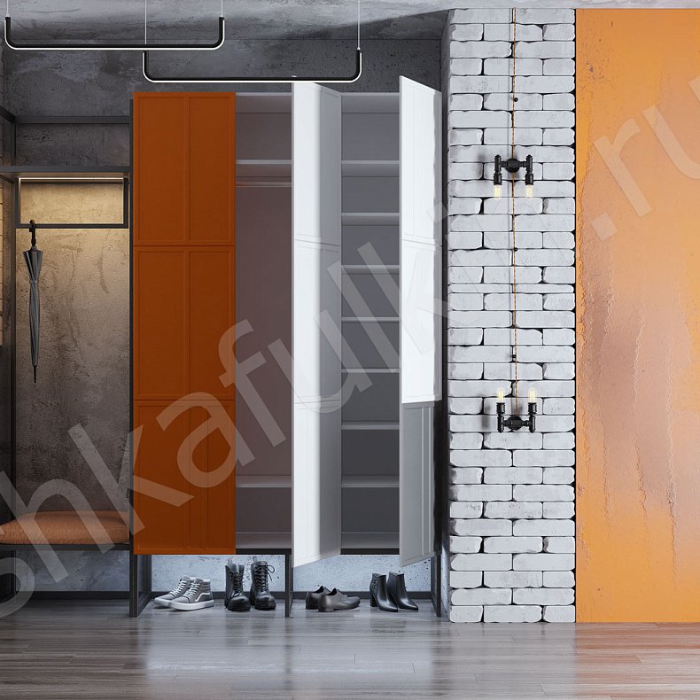 Изображение Прихожая Урбан Белый Цветной Светлые Лофт 3х створчатые Прихожая Для вещей 6