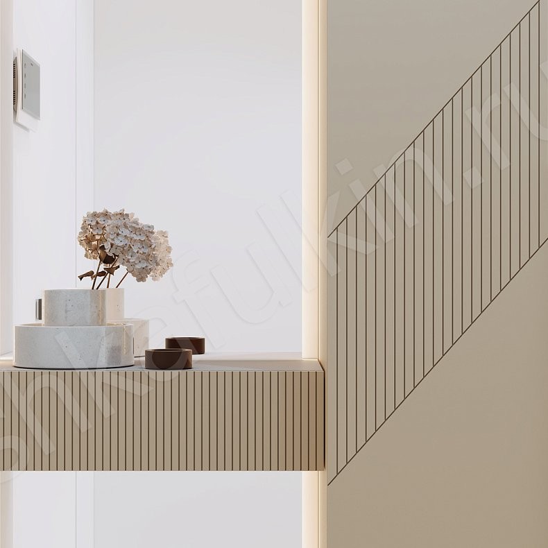 Прихожая Неонелли Цветной Коричневый Светлые Современный 3х створчатые Прихожая Для вещей 4