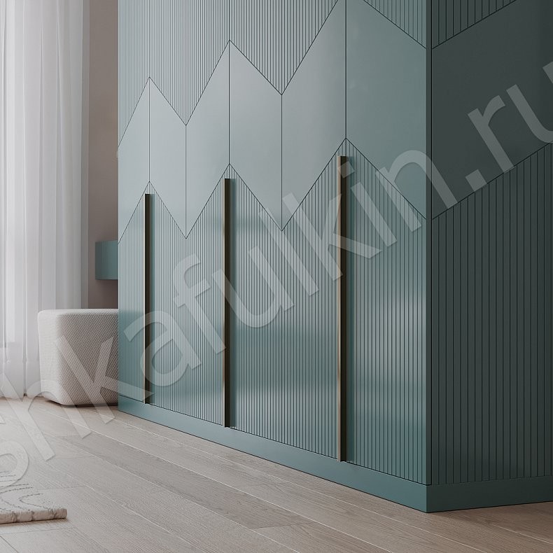 Шкаф с консолью Ланвин Зеленый Модерн 6и створчатые Спальня Для вещей 4