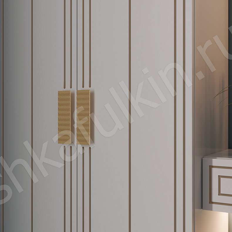 Прихожая Эстет Светлые Золото Белый Неоклассика 2х створчатые Прихожая Для вещей 3