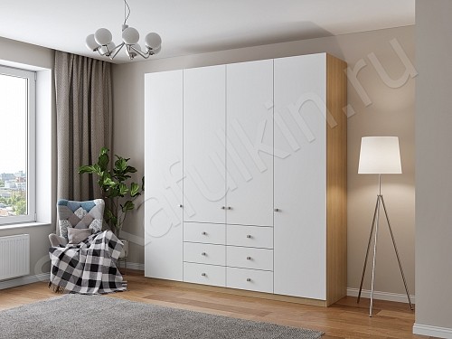 Корпусный шкаф Джерри Белый Прованс 4х створчатые Спальня 