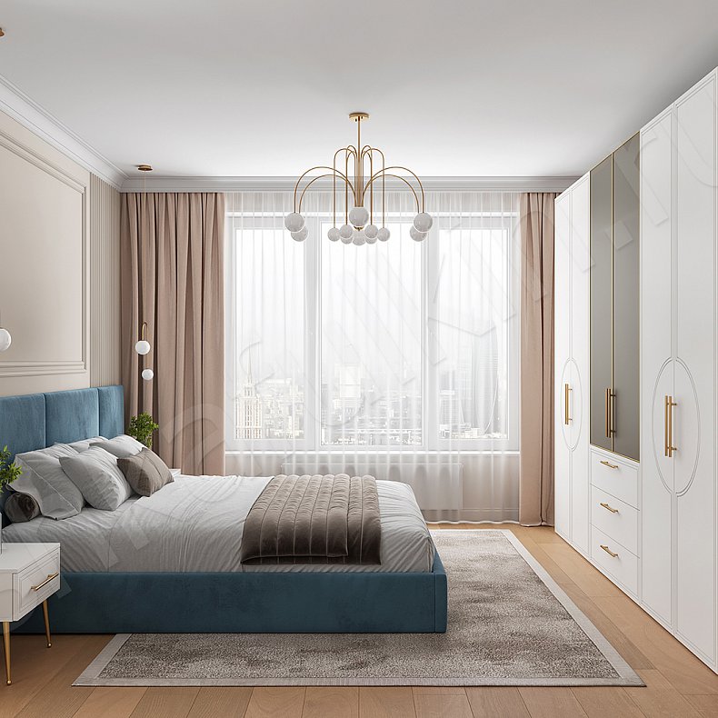 Гарнитур Эллада Белый Светлые Неоклассика 6и створчатые  Для белья Для вещей 2