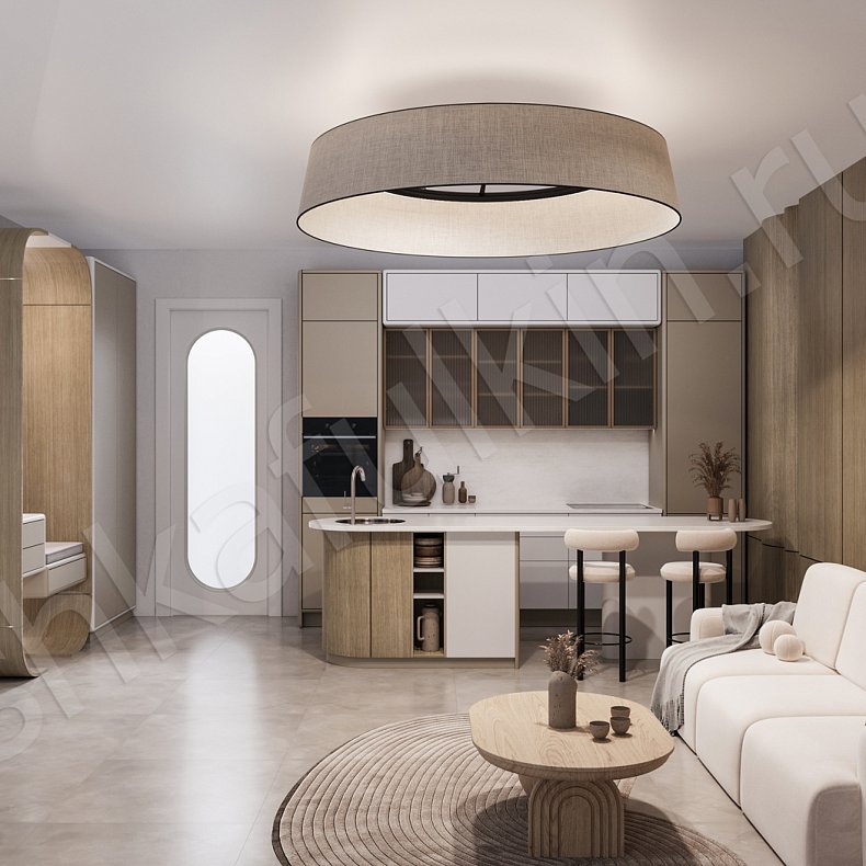 Изображение Кухня Кевин Светлые Коричневый Древесный Белый Современный   Для посуды 1