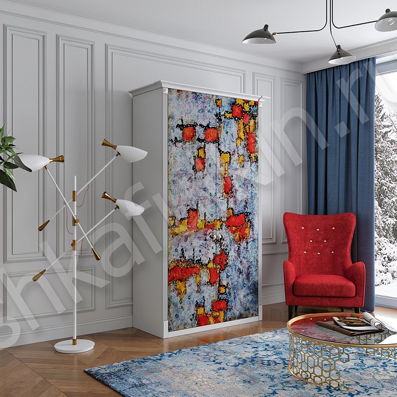 Распашной шкаф Феникс Цветной Белый Красный Синий Светлые Модерн 2х створчатые Гостиная Для белья Для вещей 2