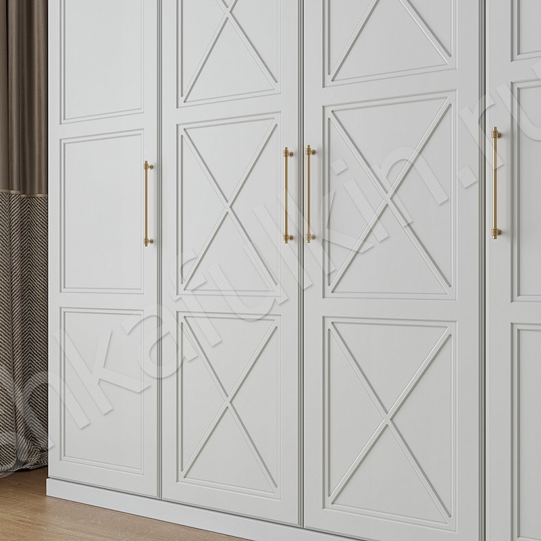 Шкаф Хемнэс Белый Красный Серый Светлые Классика 4х створчатые Гостиная Для вещей 6