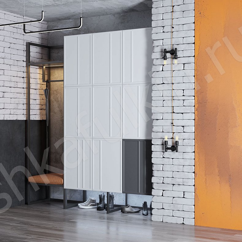 Изображение Прихожая Урбан Белый Цветной Светлые Лофт 3х створчатые Прихожая Для вещей 1