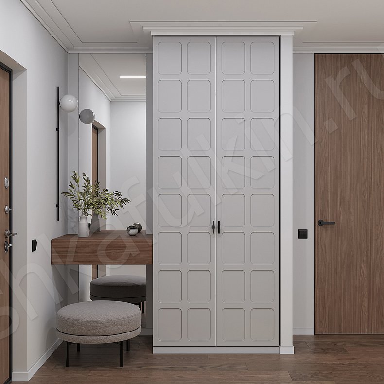 Прихожая Оникс Серый Светлые Древесный Современный 2х створчатые Прихожая Для вещей