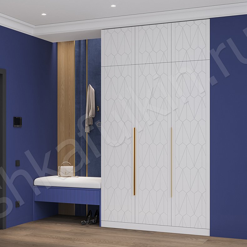 Прихожая Космо Белый Цветной Синий Светлые Темные Современный 3х створчатые Прихожая Для вещей 1