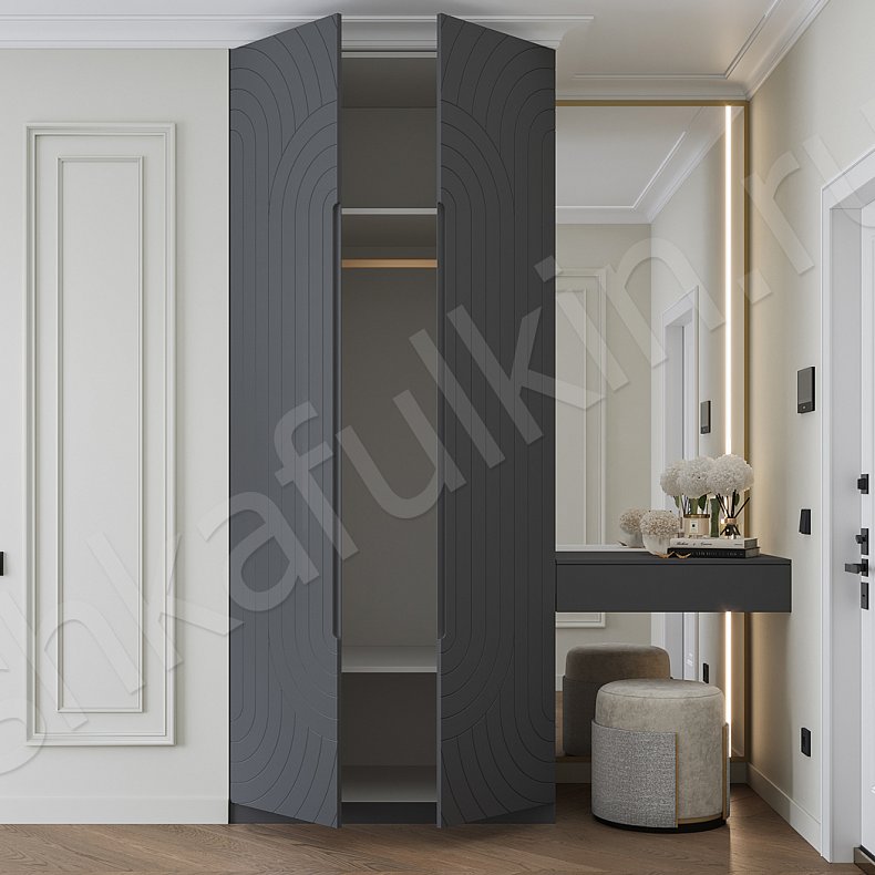 Изображение Прихожая 2 двери Паттерн Черный Темные Современный 2х створчатые Прихожая Для вещей 5