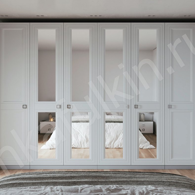 Изображение Шкаф и тумба Эмма Светлые Белый Неоклассика 6и створчатые Спальня Для вещей 1