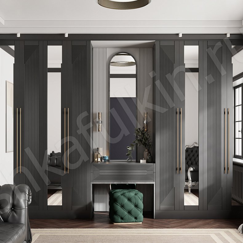 Шкаф Бергамо  Модерн 4х створчатые Спальня Для вещей 3