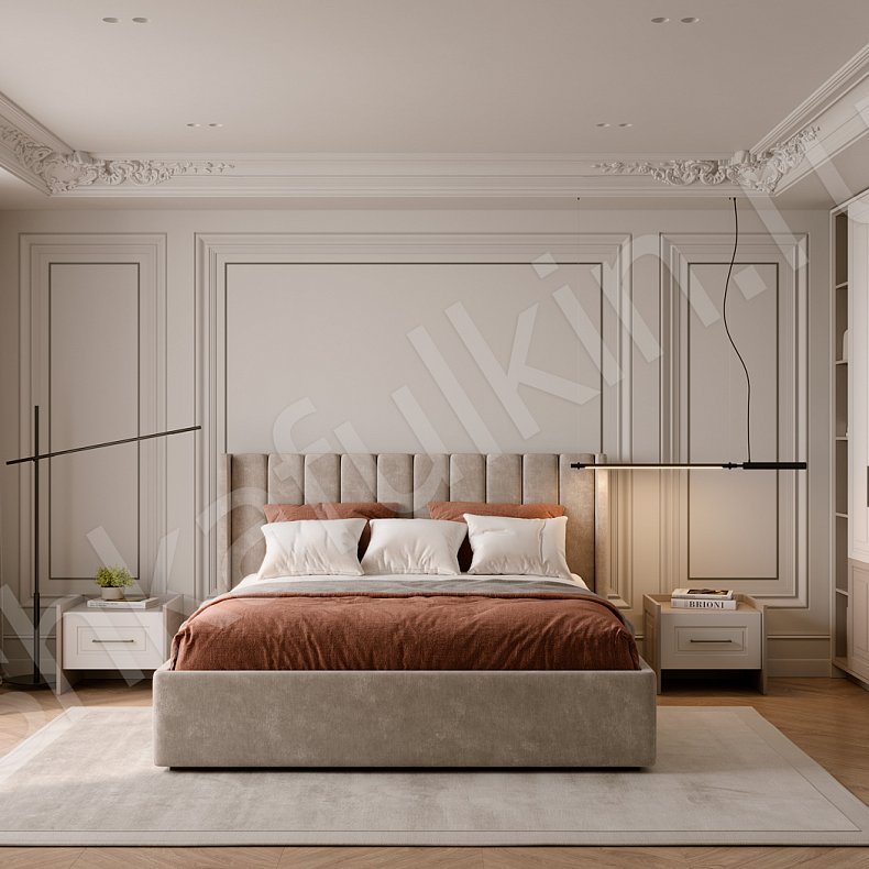 Изображение Гарнитур Люмьер Светлые Коричневый Неоклассика 4х створчатые Спальня Для вещей 1