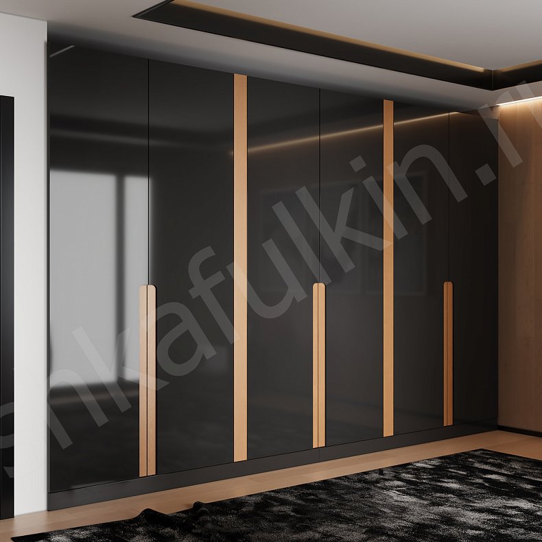 Изображение Шкаф Гольфстрим Темные Черный Современный 6и створчатые Спальня Для вещей 4