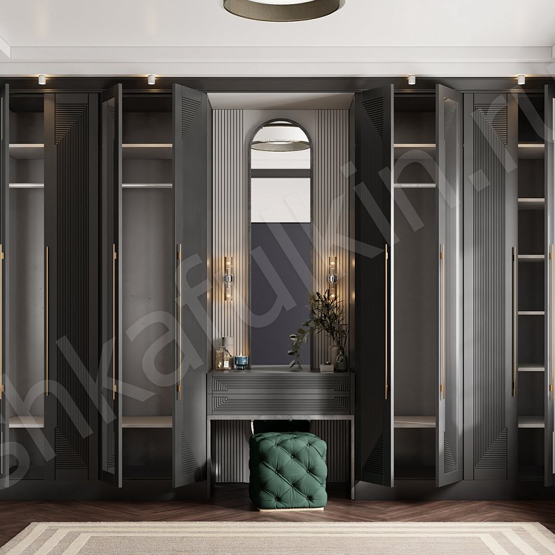 Шкаф Бергамо  Модерн 4х створчатые Спальня Для вещей 9