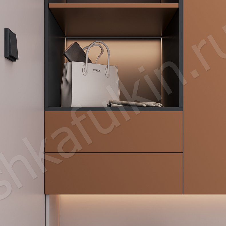 Прихожая Пантео Цветной Светлые Современный 2х створчатые Прихожая Для вещей 2