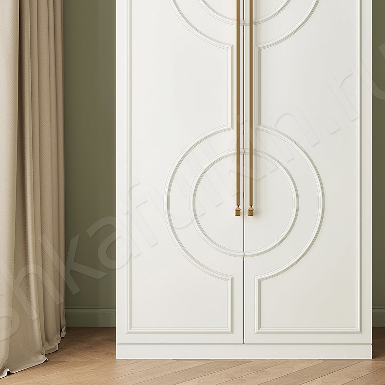 Шкаф Джорджетта Белый Светлые Неоклассика 2х створчатые Гостиная Для белья Для вещей 2