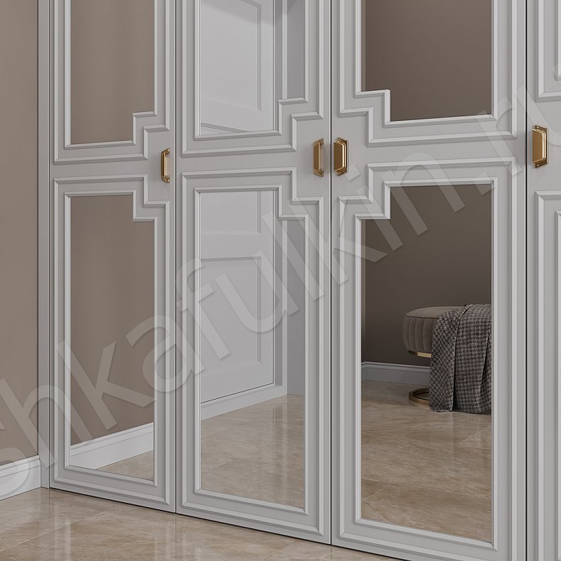 Встроенный шкаф Агата Белый Светлые Классика 4х створчатые Прихожая Для вещей 5