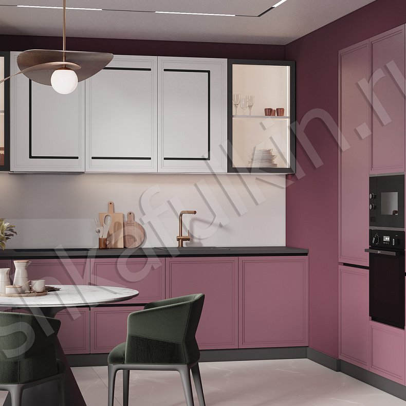 Изображение Кухня Маджента Белый Цветной Розовый Светлые Неоклассика Для декора Для посуды 1