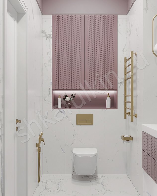 Мебель в санузел Мелисса Цветной Розовый Светлые Современный   Для вещей 2