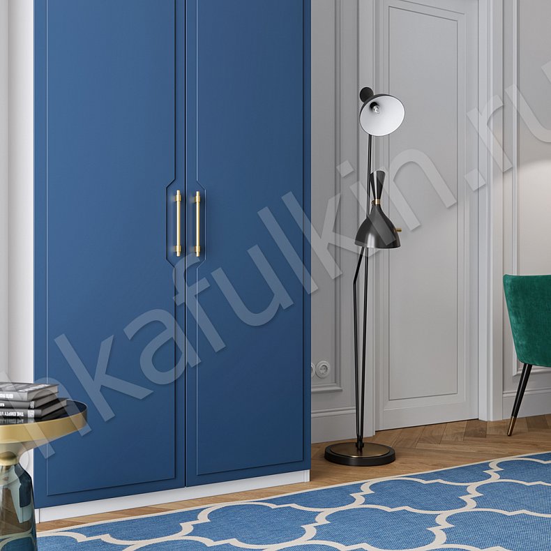 Шкаф Лазурит Цветной Синий Темные Современный 2х створчатые Гостиная Для вещей 2