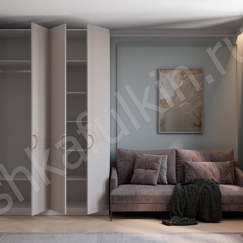 Изображение Шкаф Совиньон Светлые Коричневый Современный 4х створчатые Гостиная Для вещей 2