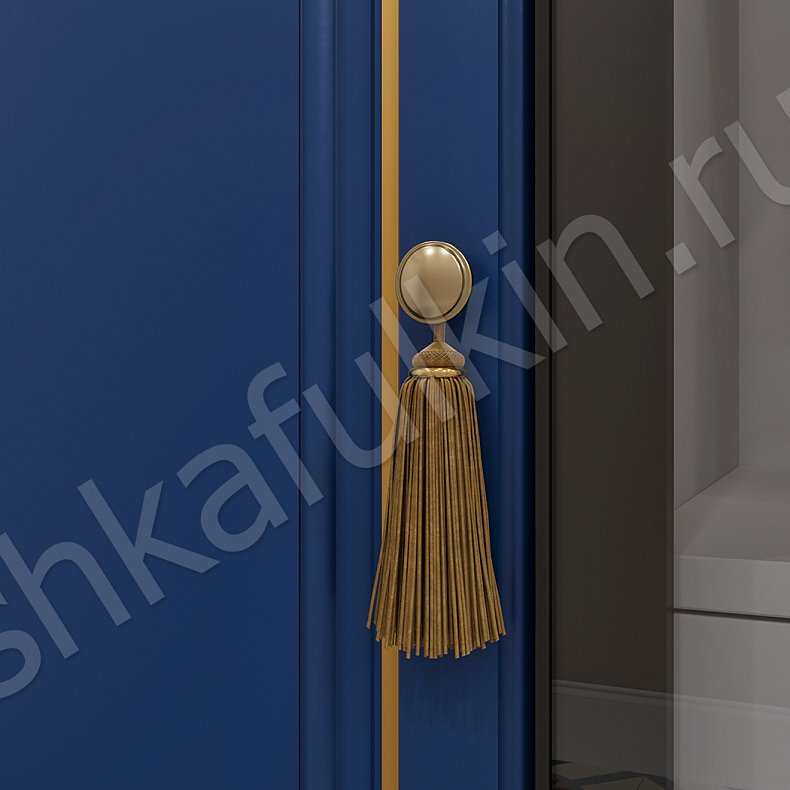 Прихожая Персей Белый Цветной Синий Золото Неоклассика 4х створчатые Прихожая Для вещей 4