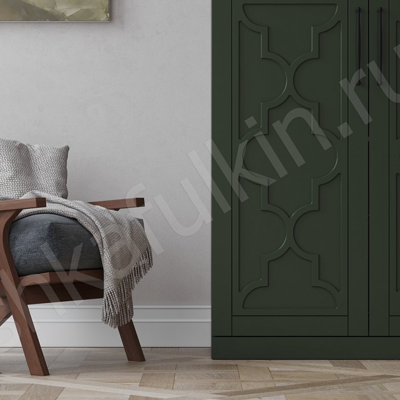 Изображение Шкаф 2 двери Пифагор Зеленый Темные Современный 2х створчатые Гостиная Для вещей 3