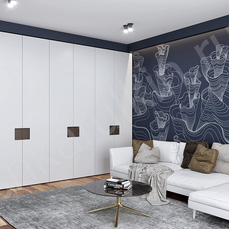 Шкаф Миллениум Светлые Белый Современный 6и створчатые Гостиная Для вещей