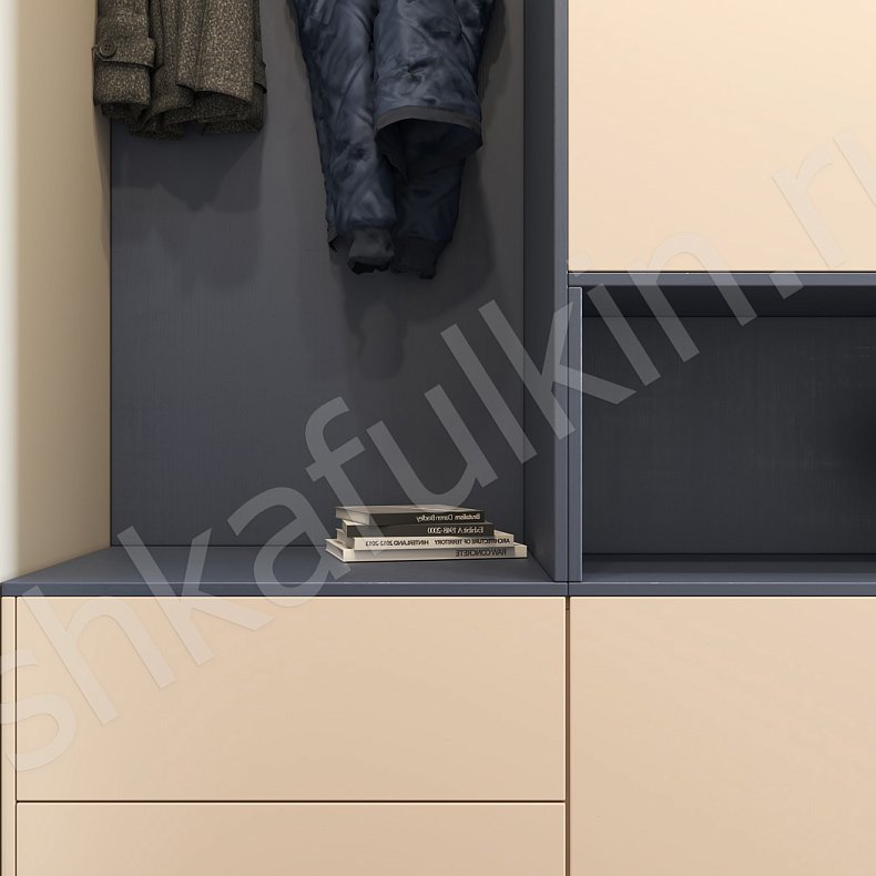 Изображение Прихожая Мэрри Серый Черный Минимализм 2х створчатые Прихожая Для вещей Для декора 13