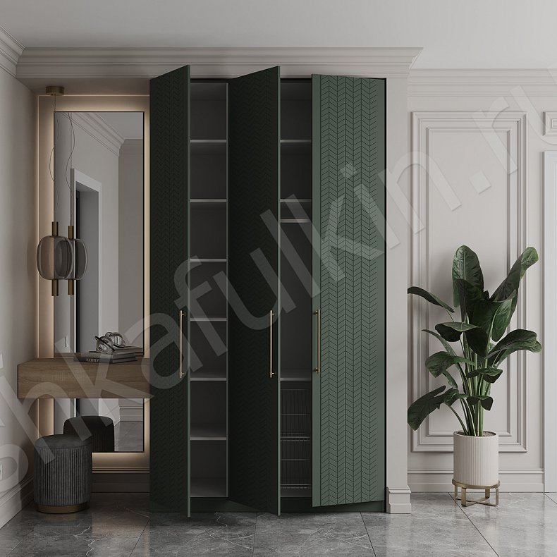 Изображение Прихожая Мелисса Цветной Темные Зеленый Современный 3х створчатые Прихожая Для вещей 1