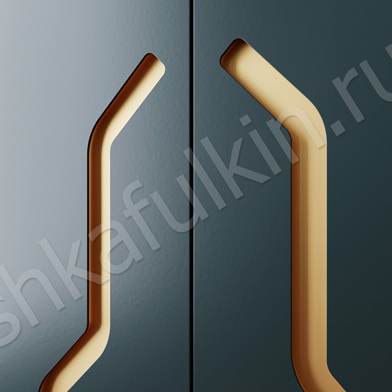 Изображение Корпусный шкаф Консул Цветной Серый Синий Темные Золото Модерн 2х створчатые Гостиная Для вещей 8