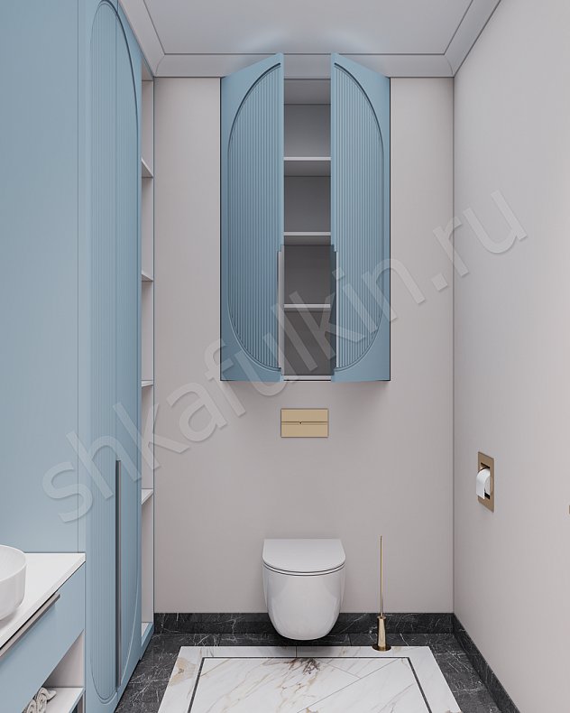 Мебель в ванную Скаволлини Синий Коричневый Светлые Неоклассика   Для вещей 6