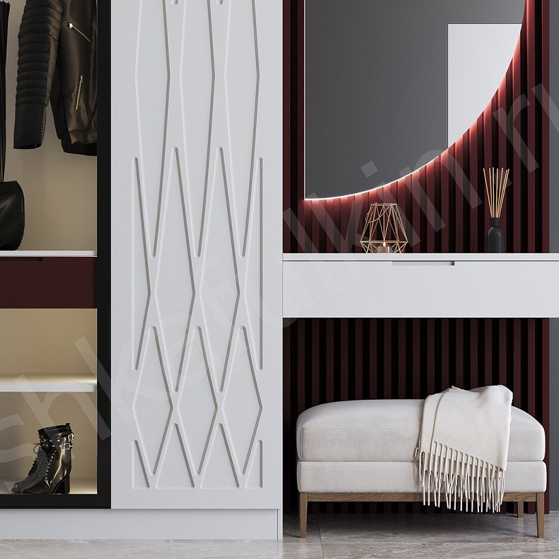 Изображение Прихожая Чеддер Белый Светлые Современный 4х створчатые Прихожая Для вещей 2