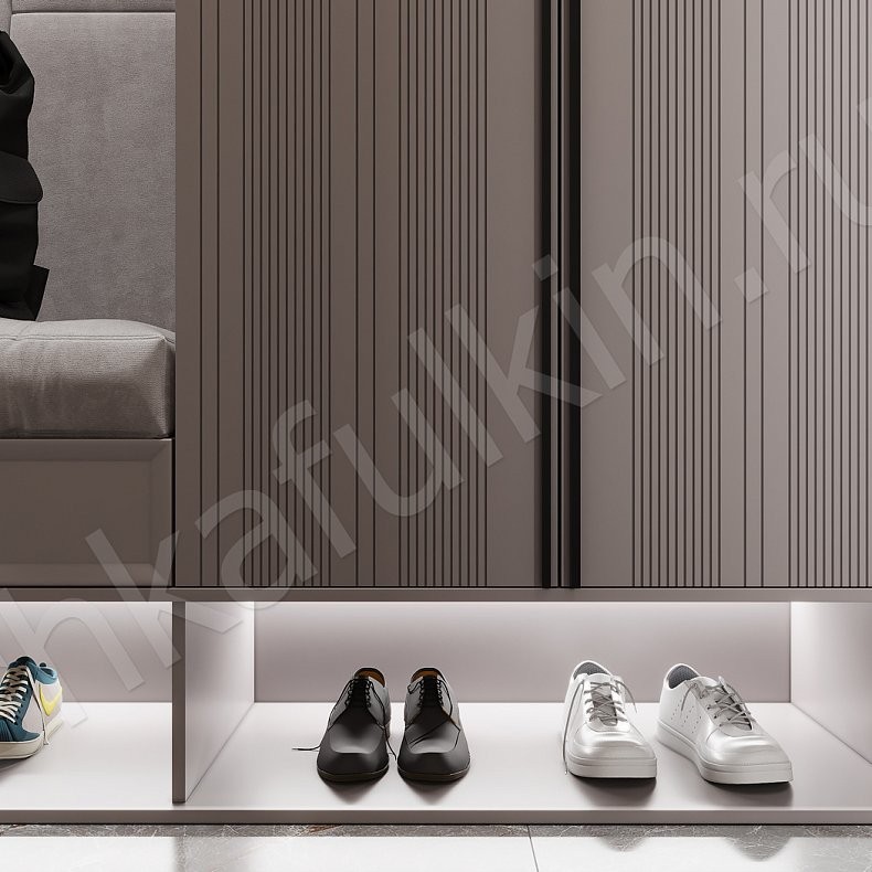 Изображение Прихожая Флора Цветной Серый Светлые Зеленый Современный 2х створчатые Прихожая Для вещей 9