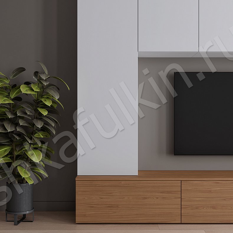 Изображение Стенка Соло Серый Белый Черный Древесный Светлые Темные Скандинавский 2х створчатые Гостиная Для книг Для декора Под ТВ 10