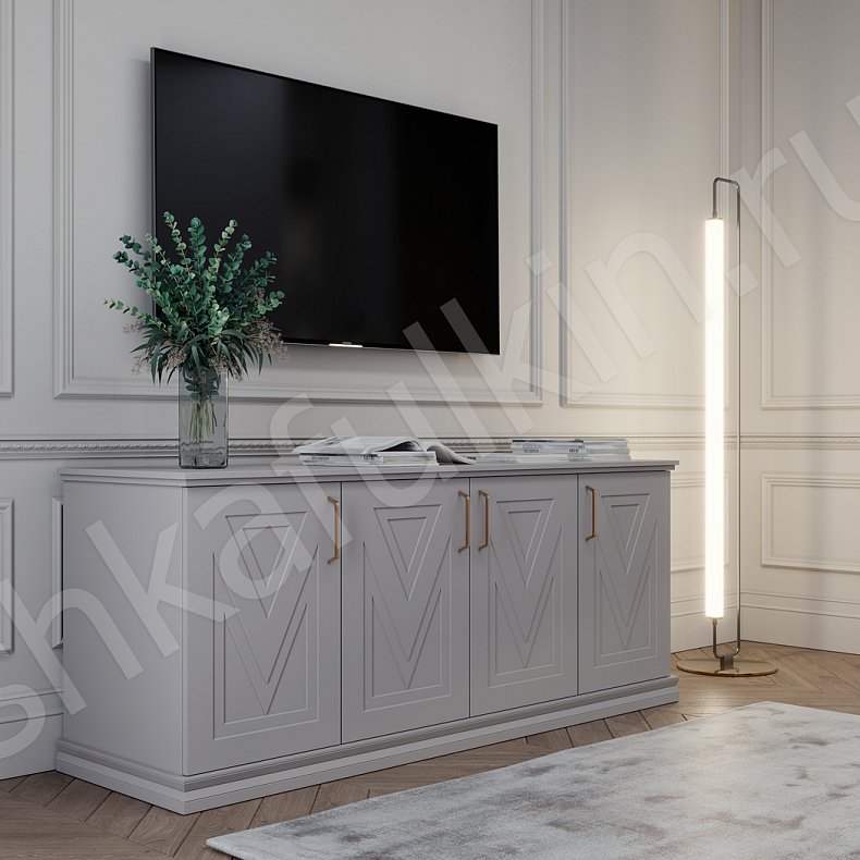 Изображение Гарнитур Синема Белый Светлые Современный 4х створчатые Гостиная Для вещей 4