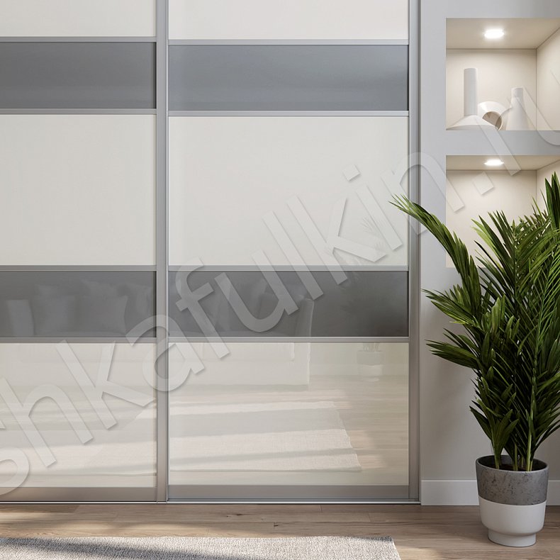 Изображение Шкаф-купе Соло Коричневый Светлые Серый Современный 3х створчатые Гостиная Для вещей 12