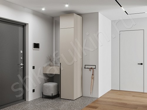 Прихожая 1 дверь и консоль Симпле Светлые Минимализм  Прихожая 