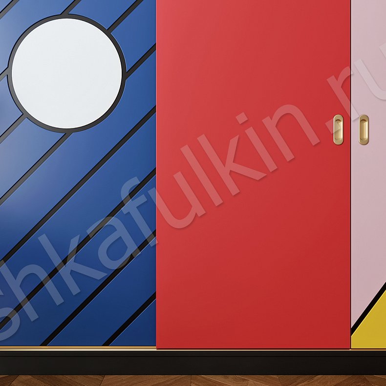 Изображение Шкаф-купе Энди Уорхол Цветной Современный 4х створчатые Гостиная Для вещей 3