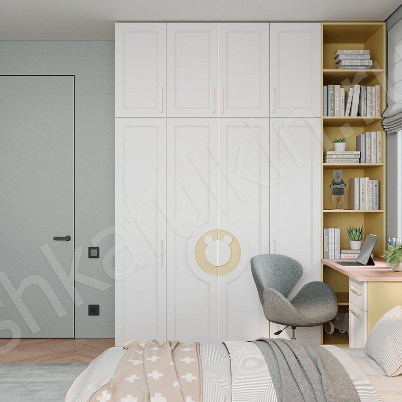 Изображение Детская Винни Светлые Этнический 4х створчатые Детская Для книг Для вещей 6