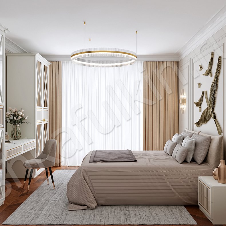 Гарнитур Нефертити Светлые Золото Белый Классика 4х створчатые Спальня Для вещей 2