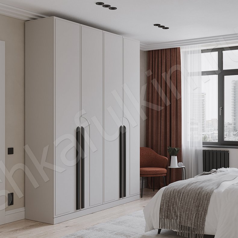 Изображение Шкаф Варта Белый Цветной Красный Скандинавский 4х створчатые Спальня Для вещей 1