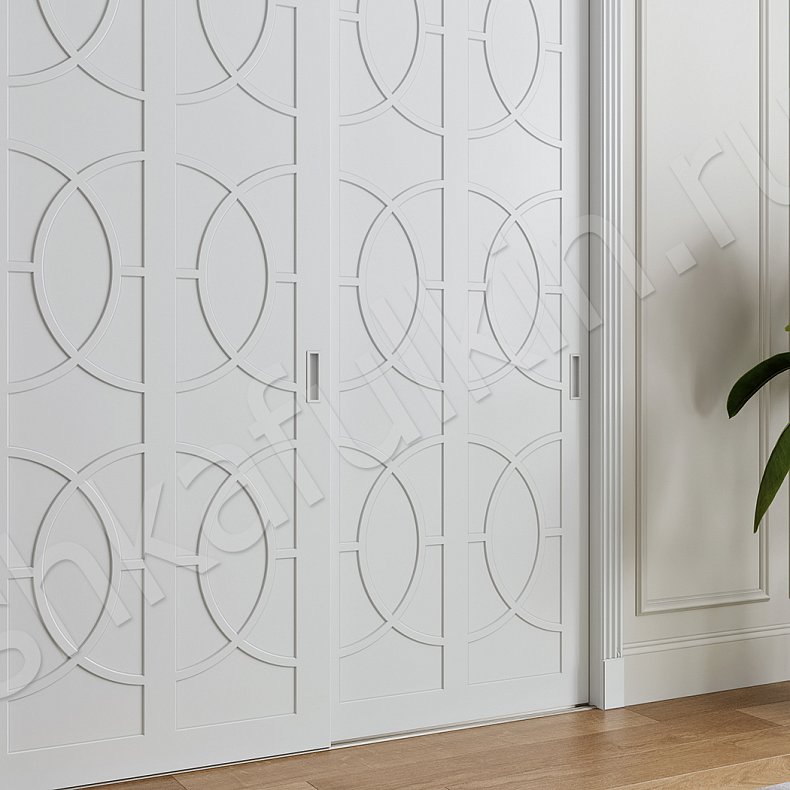 Изображение Шкаф-купе Ажур Светлые Белый Классика 3х створчатые Спальня Для вещей 3