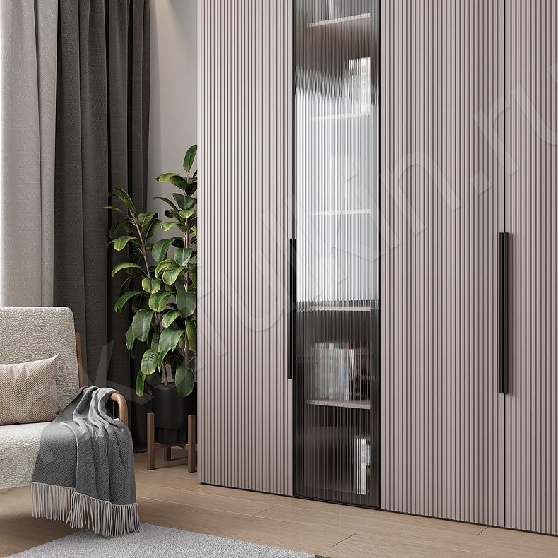 Изображение Стенка Редутто Коричневый Светлые Модерн 6и створчатые Гостиная Для книг Для вещей 2