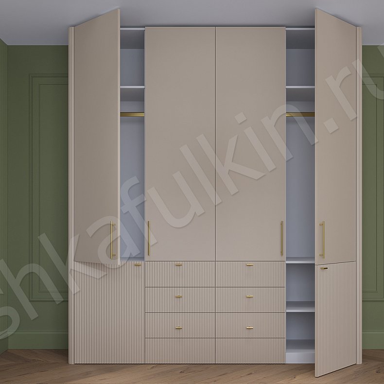 Изображение Гарнитур Полли Черный Цветной Коричневый Светлые Темные Минимализм 4х створчатые Спальня Для белья Для вещей 13