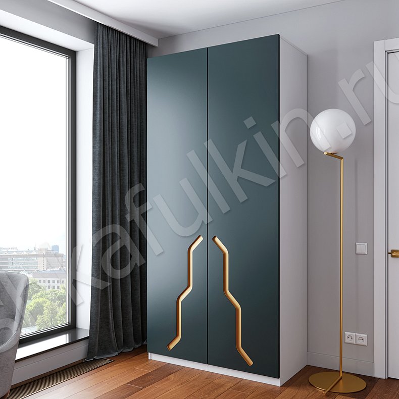 Корпусный шкаф Консул Цветной Серый Синий Темные Золото Модерн 2х створчатые Гостиная Для вещей