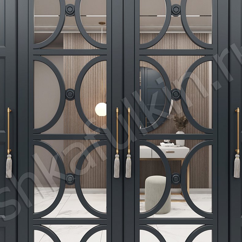 Изображение Встроенный шкаф Сантименто Темные Серый Неоклассика 4х створчатые Коридор Для вещей 2