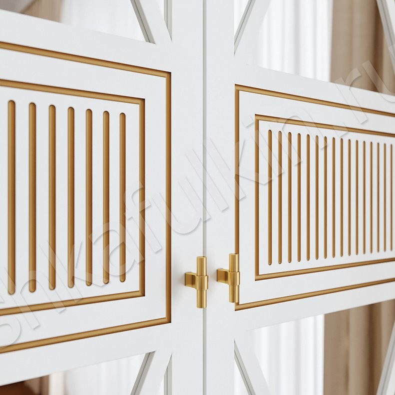 Гарнитур Нефертити Светлые Золото Белый Классика 4х створчатые Спальня Для вещей 5