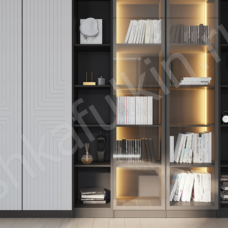 Шкаф Тильда Белый Неоклассика 6и створчатые Спальня Для вещей Для посуды Для книг 3