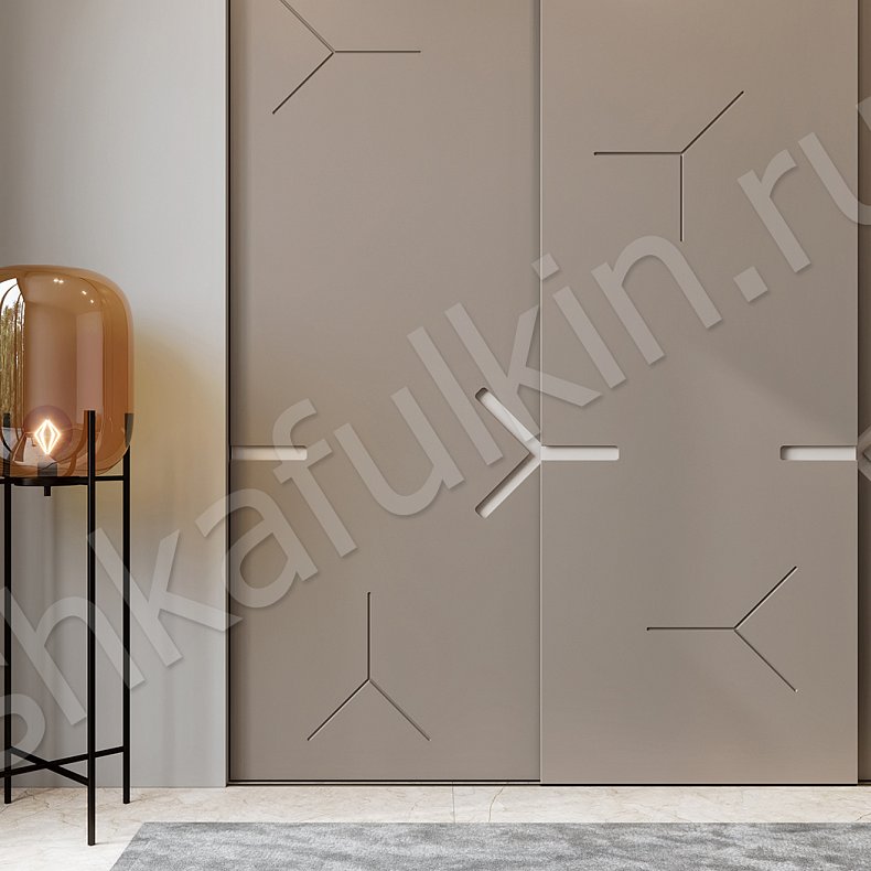 Шкаф-купе Трецента Коричневый Светлые Хай-тек 3х створчатые Гостиная Для вещей 3